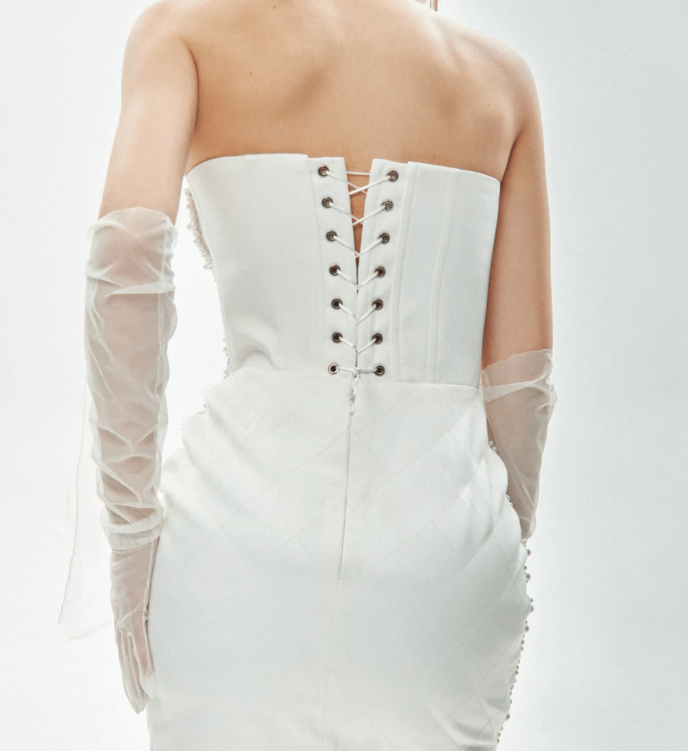 Сукня GURANDA з перлинами milk