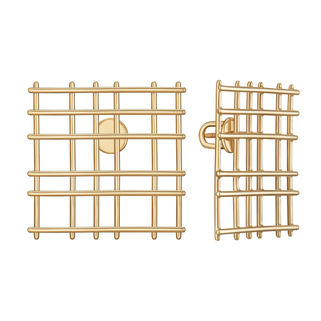 Серьги Square Grid M
