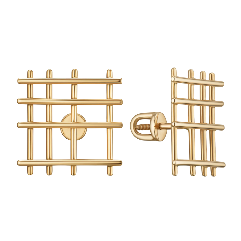 Earrings Square Grid S