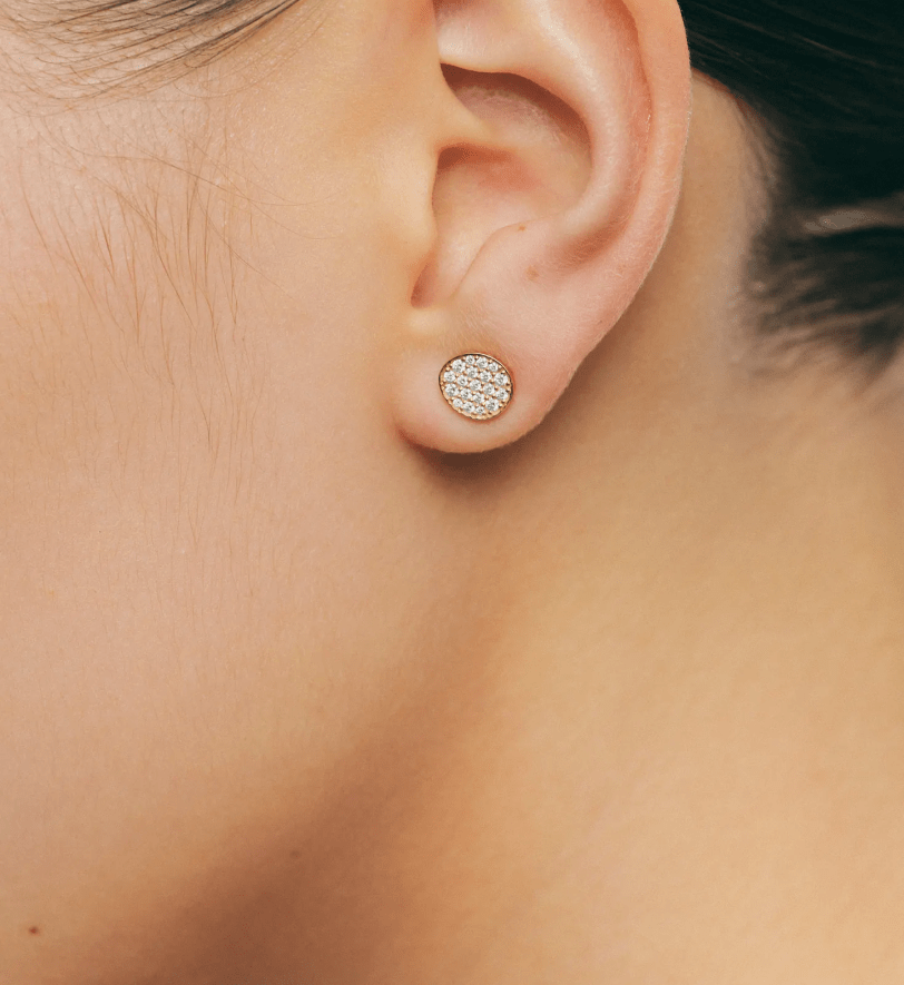 Сережки GUZEMA, середні клюшки з діамантами Gold