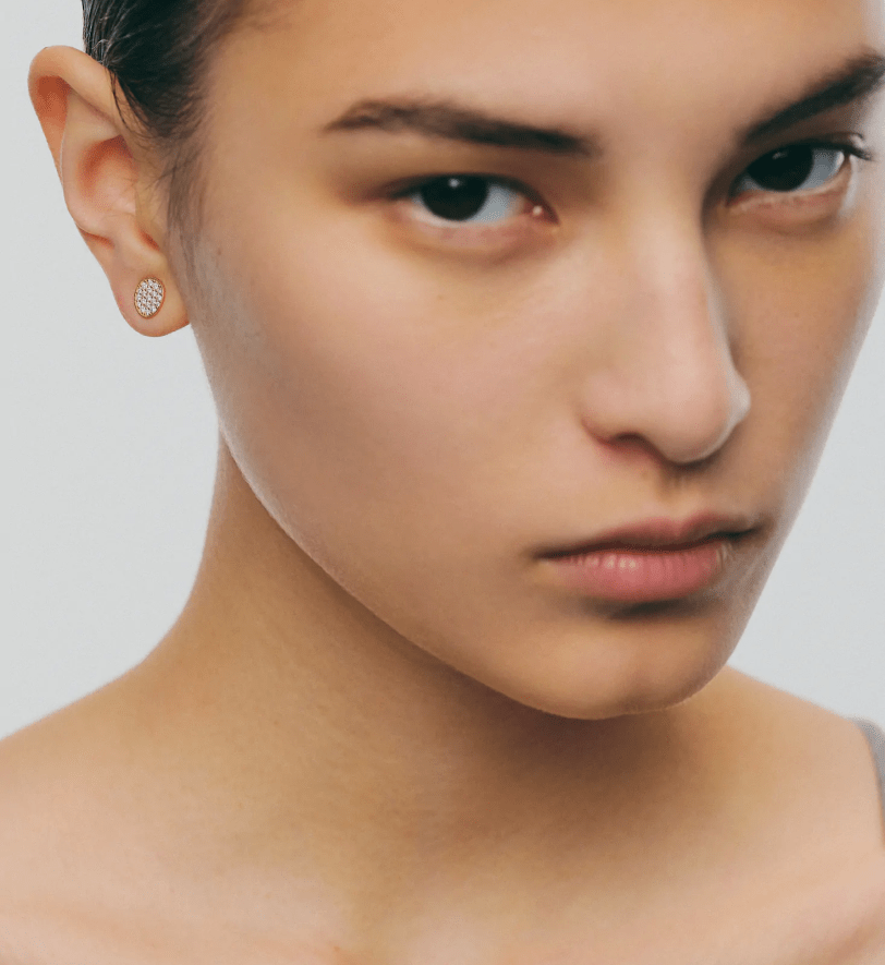 Сережки GUZEMA, середні клюшки з діамантами Gold