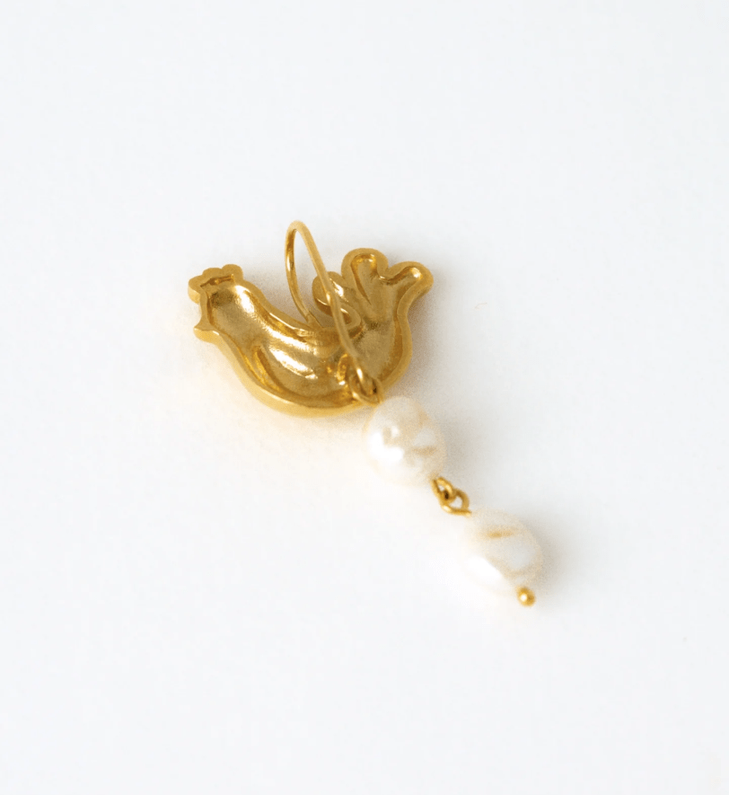 Пара сережок NYNI Kvitka та Ptashka golden