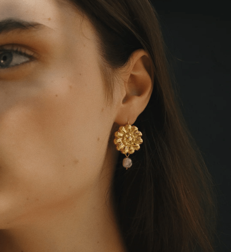 Пара сережок NYNI Kvitka та Ptashka golden