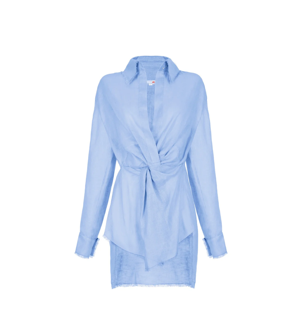 Сукня Atelier Handmade із зав'язками спереду light blue