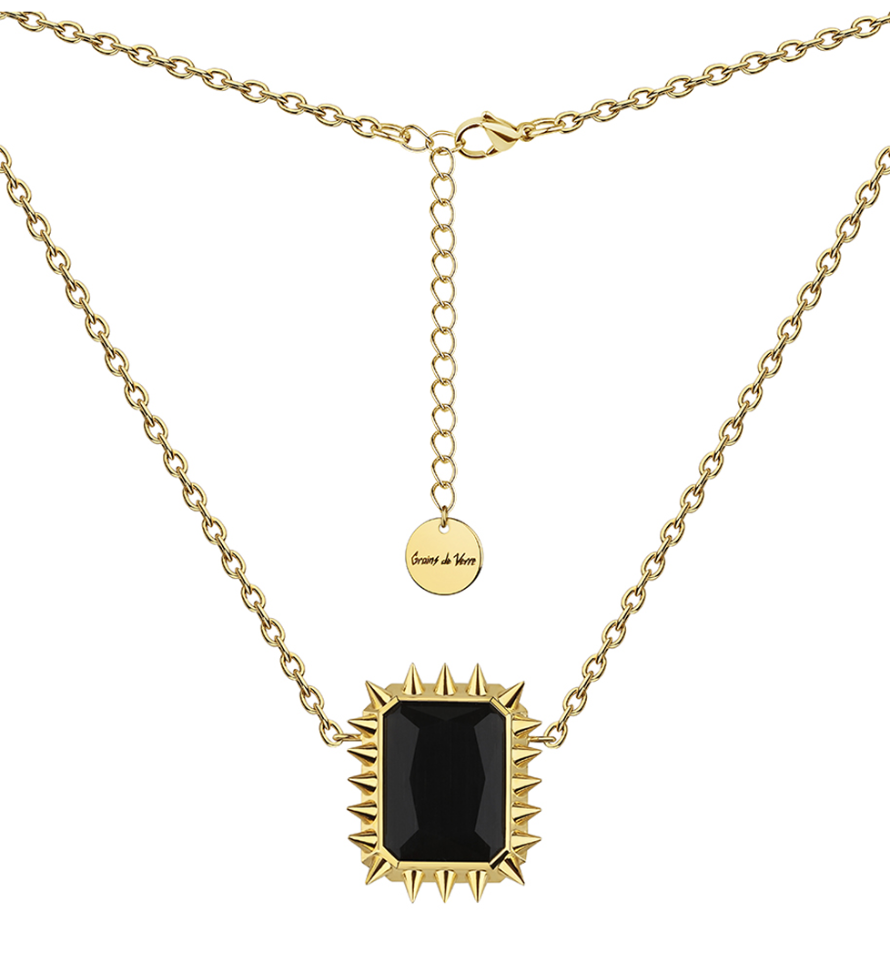 Grains De Verre "RUE CAMBON" Nacklace Silver Black