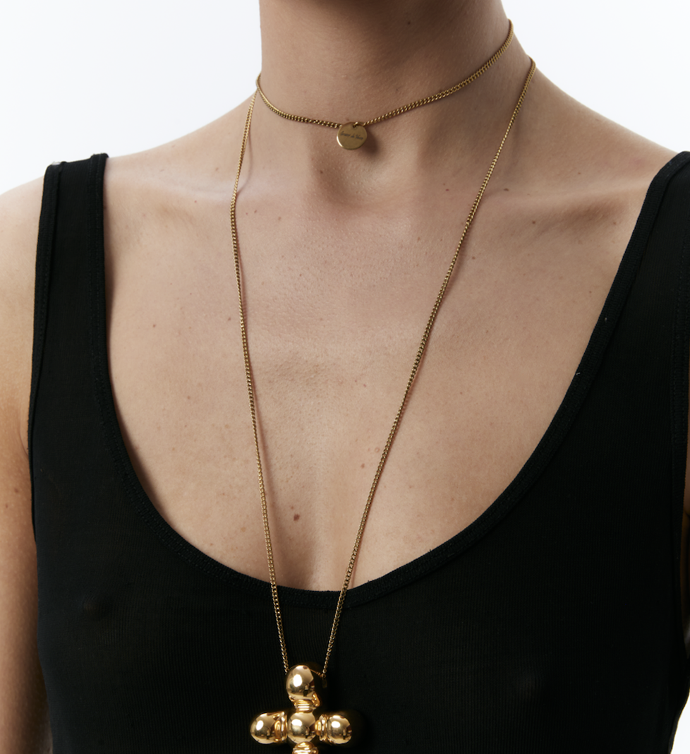 Намисто Grains De Verre "BLOOM" керамічне Gold
