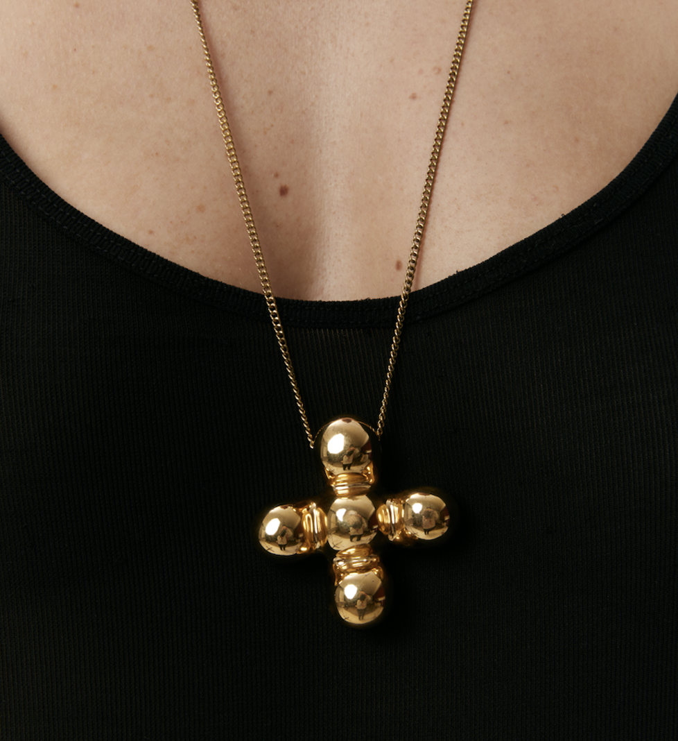 Намисто Grains De Verre "BLOOM" керамічне Gold