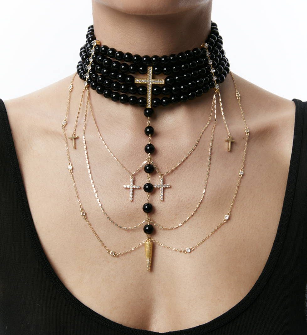 Намисто Grains De Verre "INNOCENT" Black With Gold