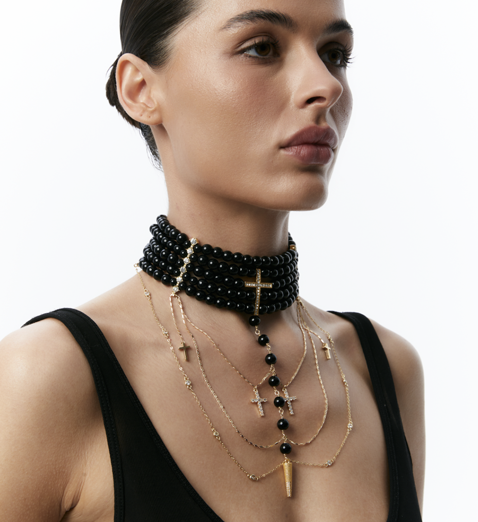 Намисто Grains De Verre "INNOCENT" Black With Gold