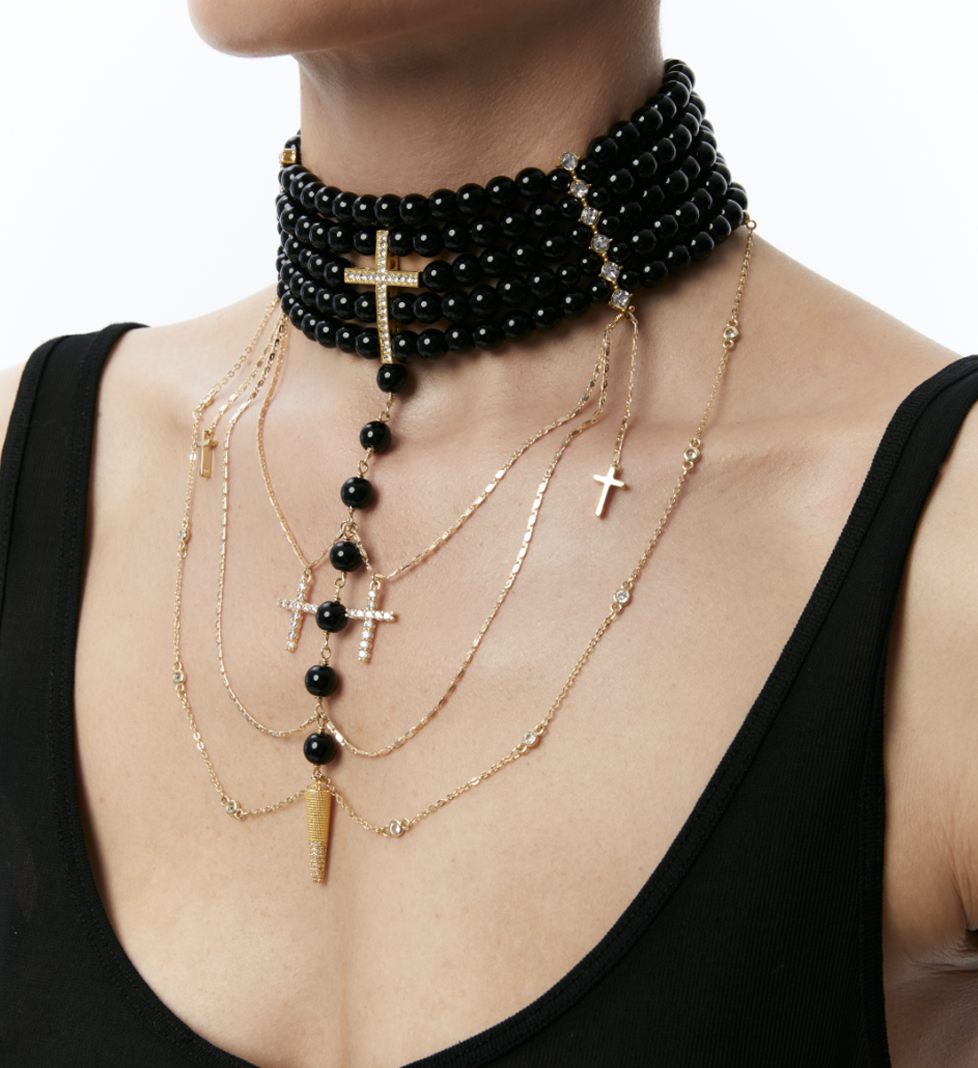 Намисто Grains De Verre "INNOCENT" Black With Gold