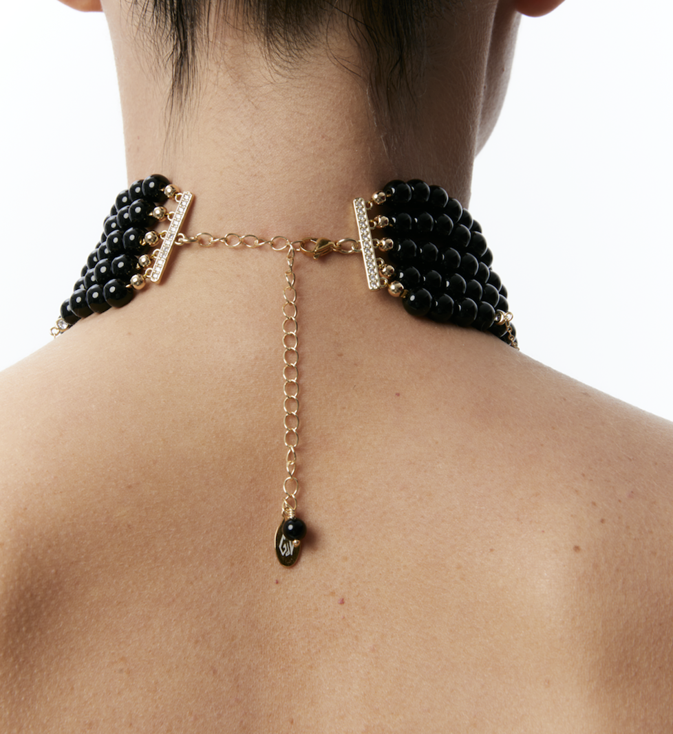 Намисто Grains De Verre "INNOCENT" Black With Gold