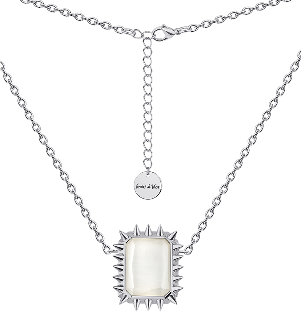 Намисто Grains De Verre "RUE CAMBON" Silver White