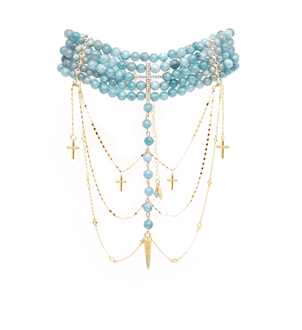 Намисто Grains De Verre "INNOCENT" Blue With Gold
