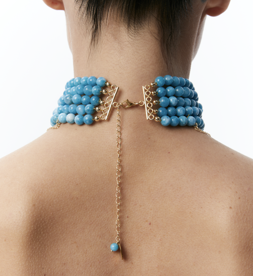 Намисто Grains De Verre "INNOCENT" Blue With Gold