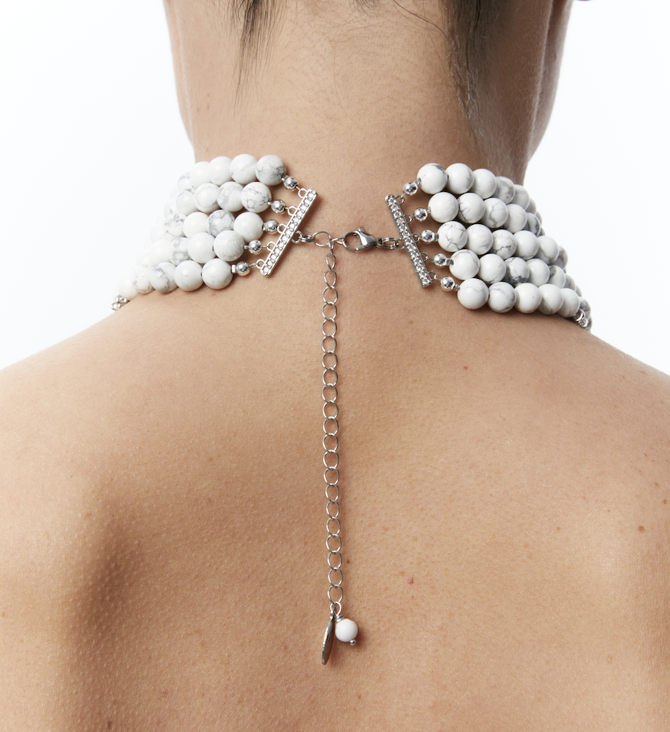 Намисто Grains De Verre "INNOCENT" Marble With Silver