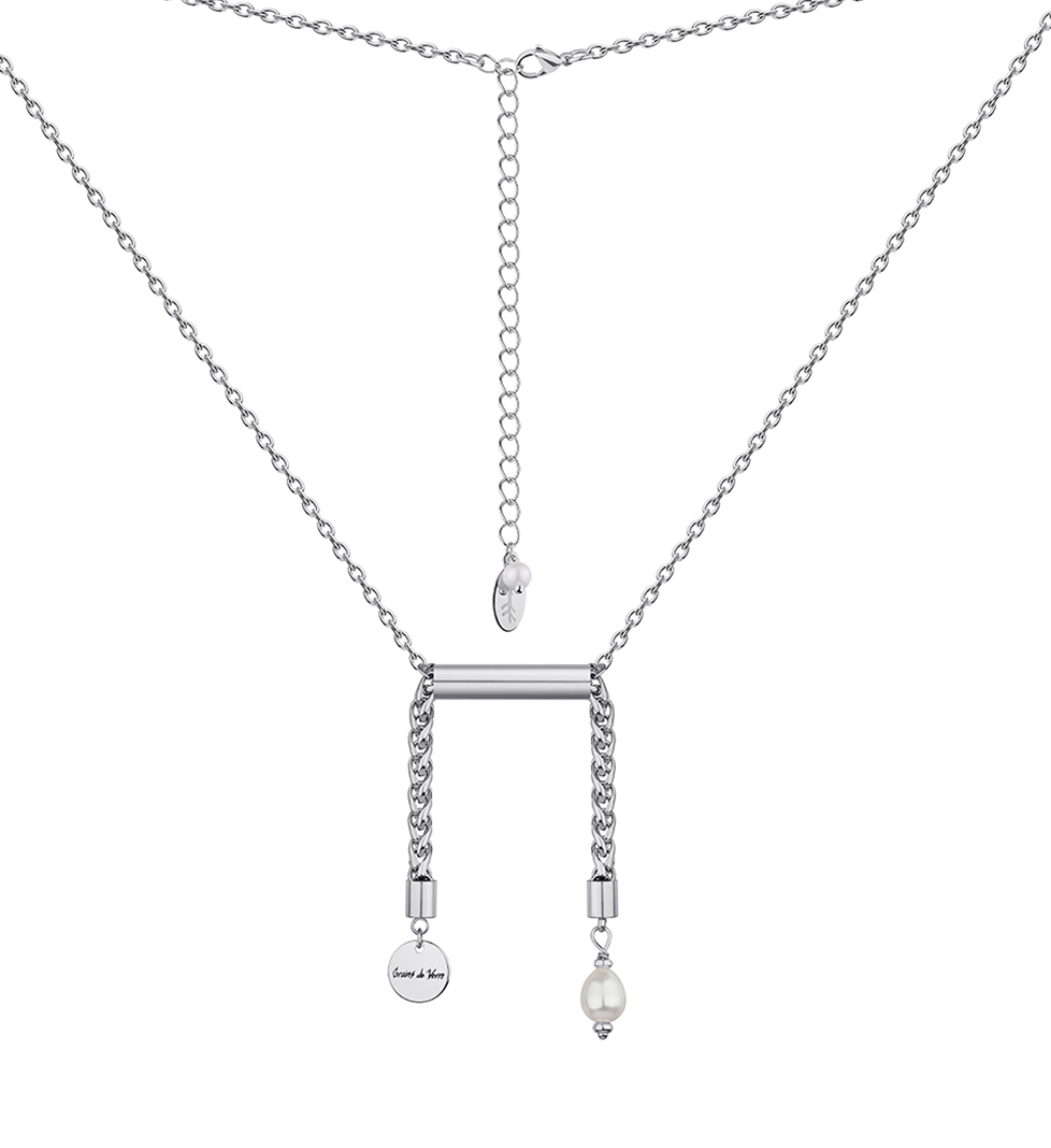 Намисто Grains De Verre "LIBRA" з перлиною Silver