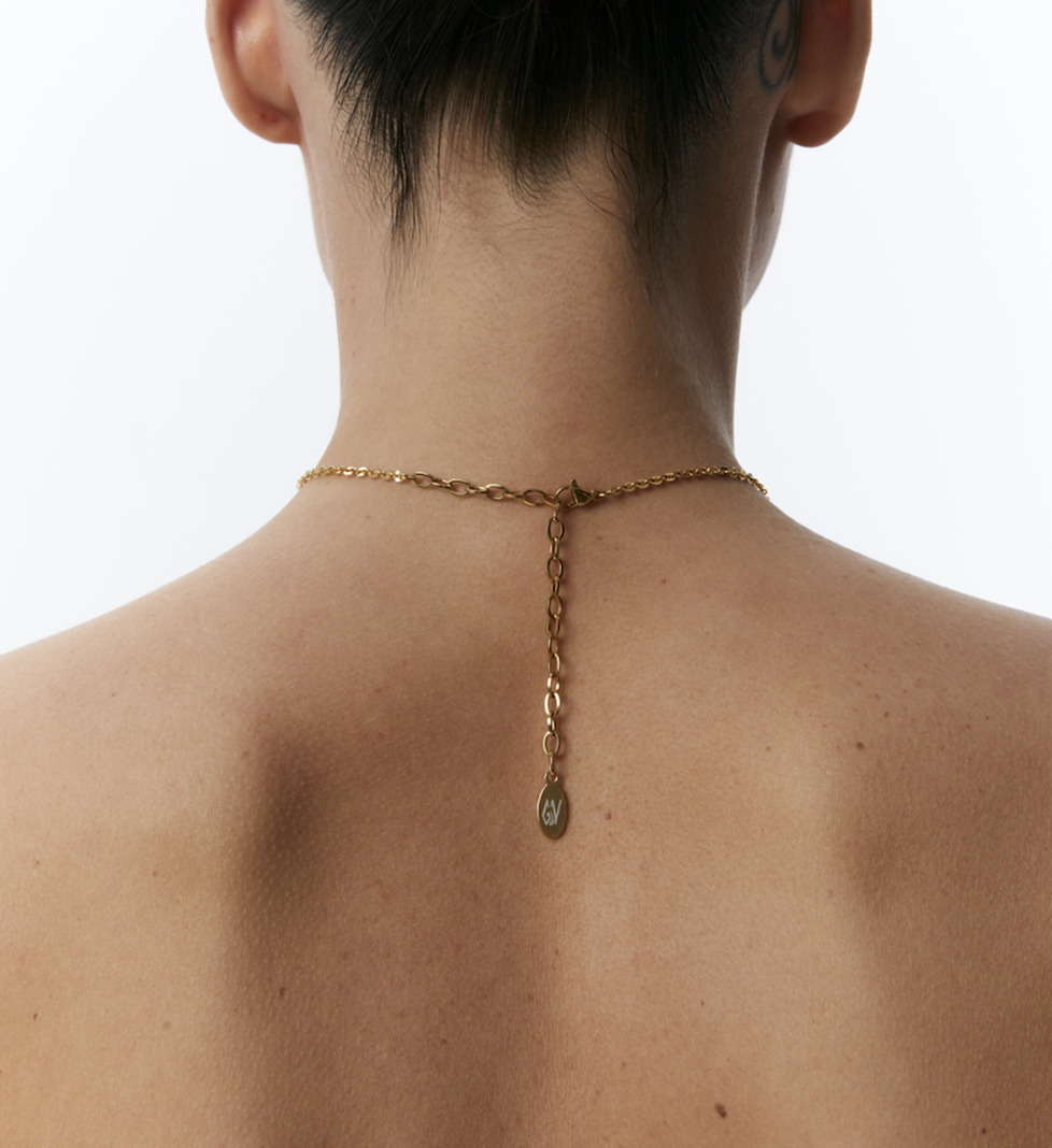 Намисто Grains De Verre "LIBRA" з хрестиком Golden