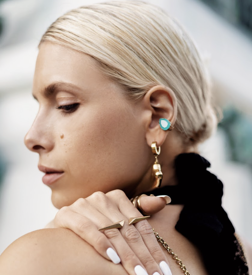 Каф Grains De Verre "RADIANCE" Azure Blue Golden