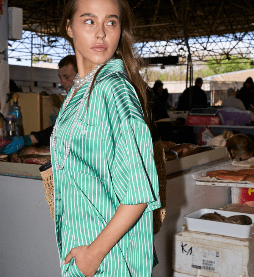 Зелений піжамний костюм з штанами BlackSeaTribe Телець