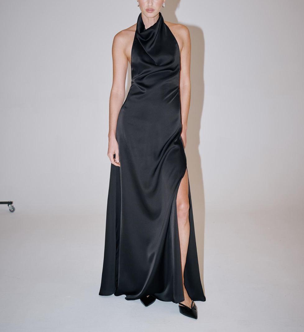 Сукня HAVRY під горло з відкритою спиною black