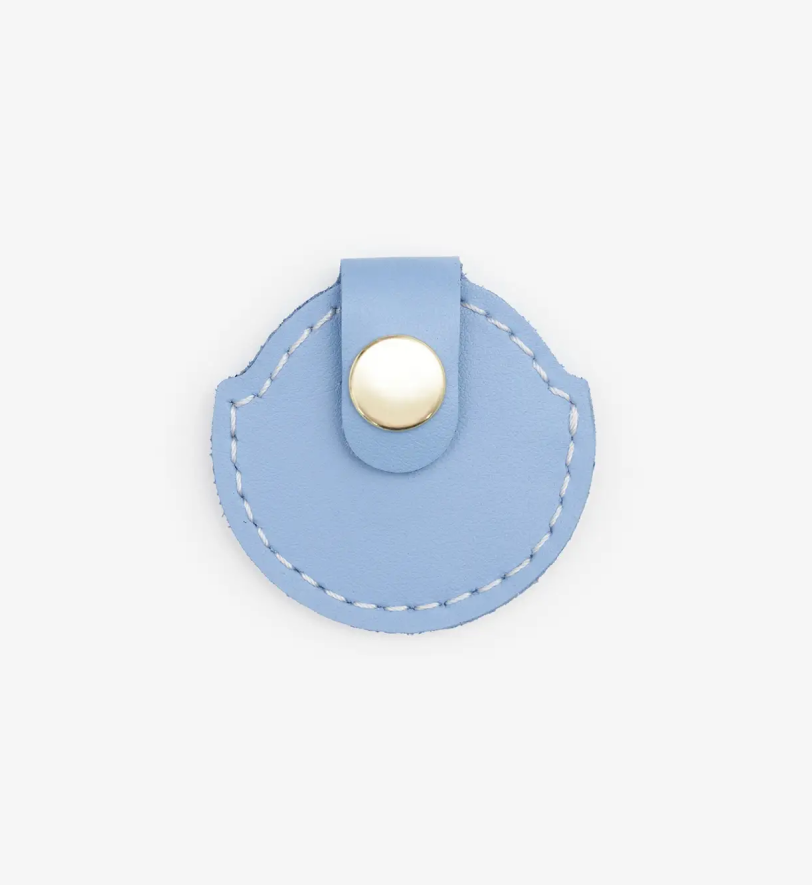 Чохол-тримач для AirTag CHOUCHOU шкіряний для собак "Classy" блакитний