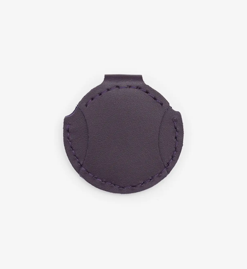 Чохол-тримач для AirTag CHOUCHOU шкіряний для собак "Classy" фіолетовий