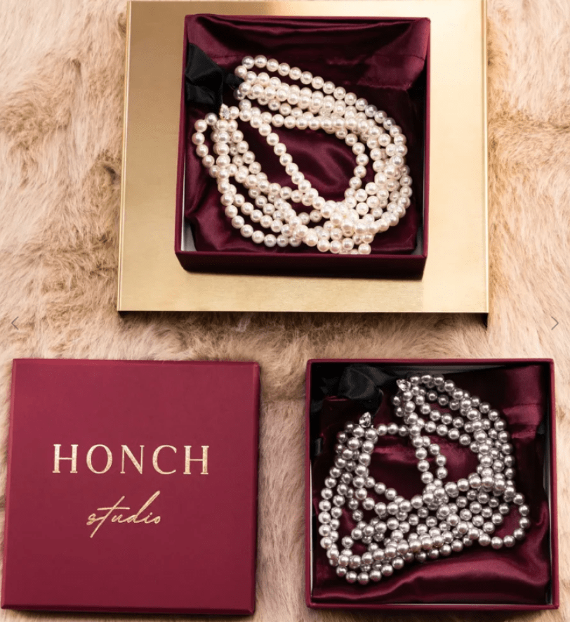 Чокер Honch Studio з 6 рядів перлин айворі White