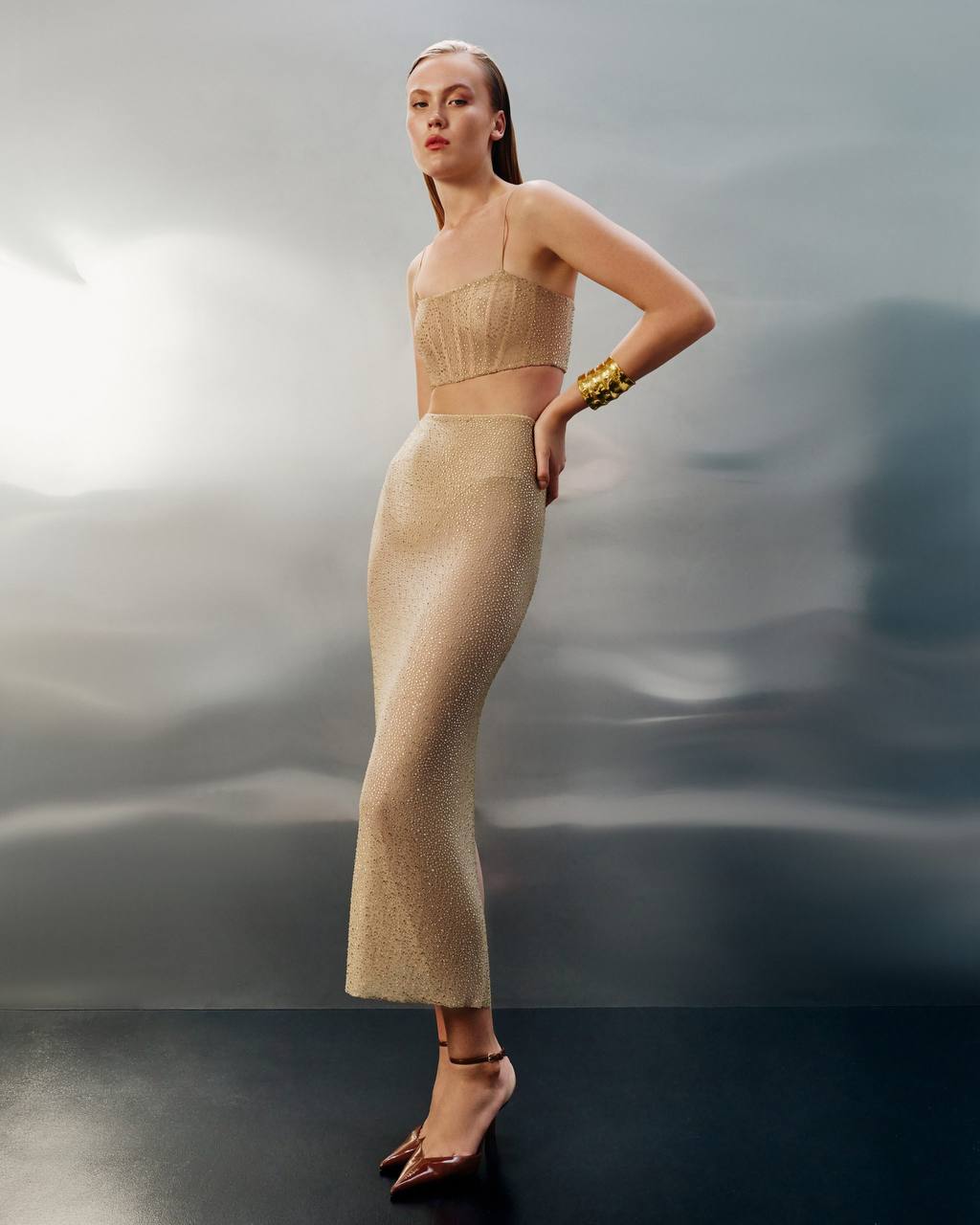 Спідниця міді з кристалами