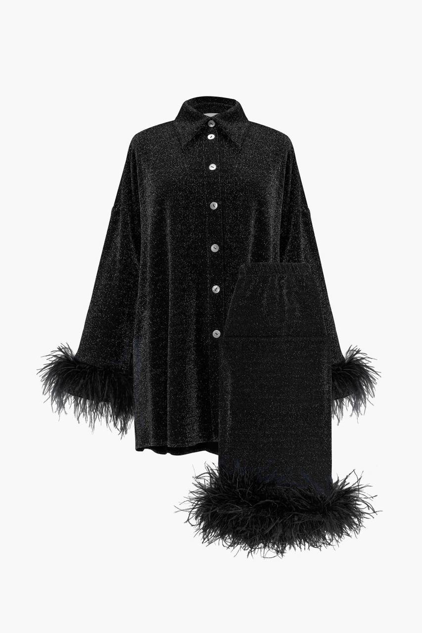 Оверсайз піжама Cosmos з джерсі металік