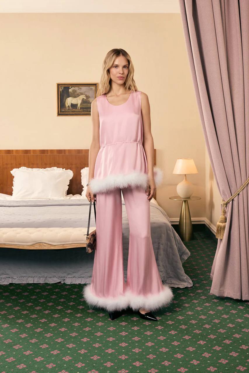 Bisou Bisou топ з пір'ям