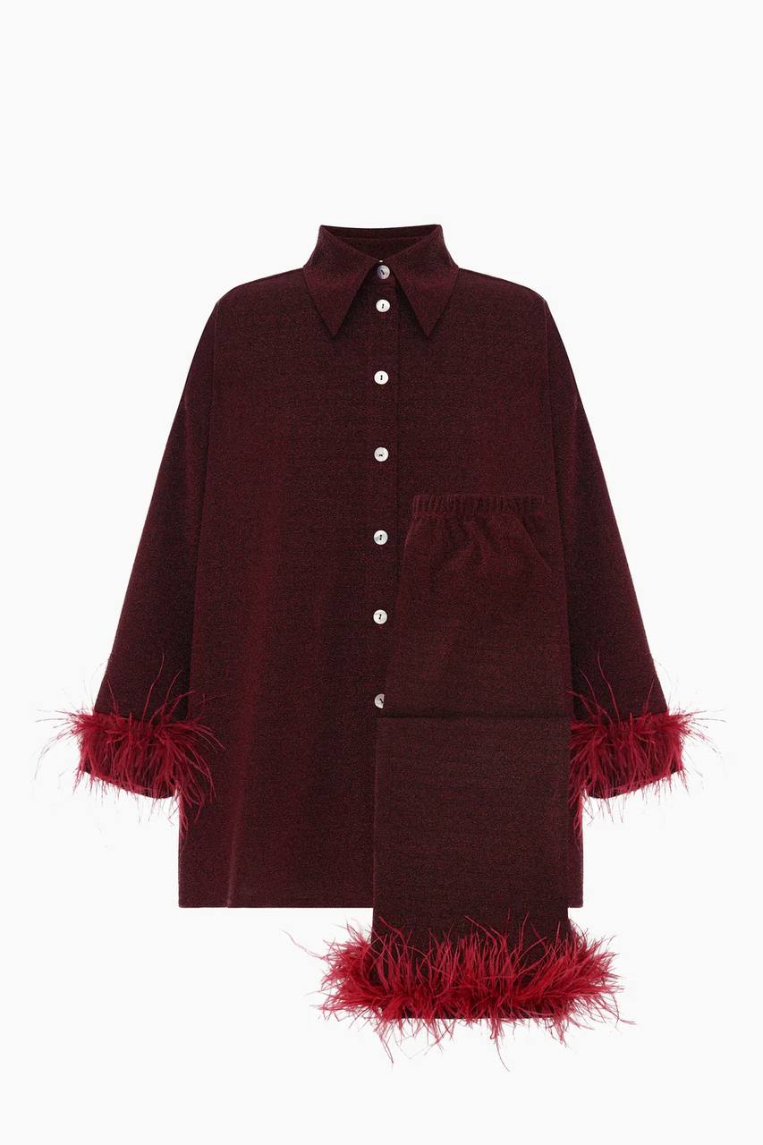 Оверсайз піжама Cosmos з джерсі металік