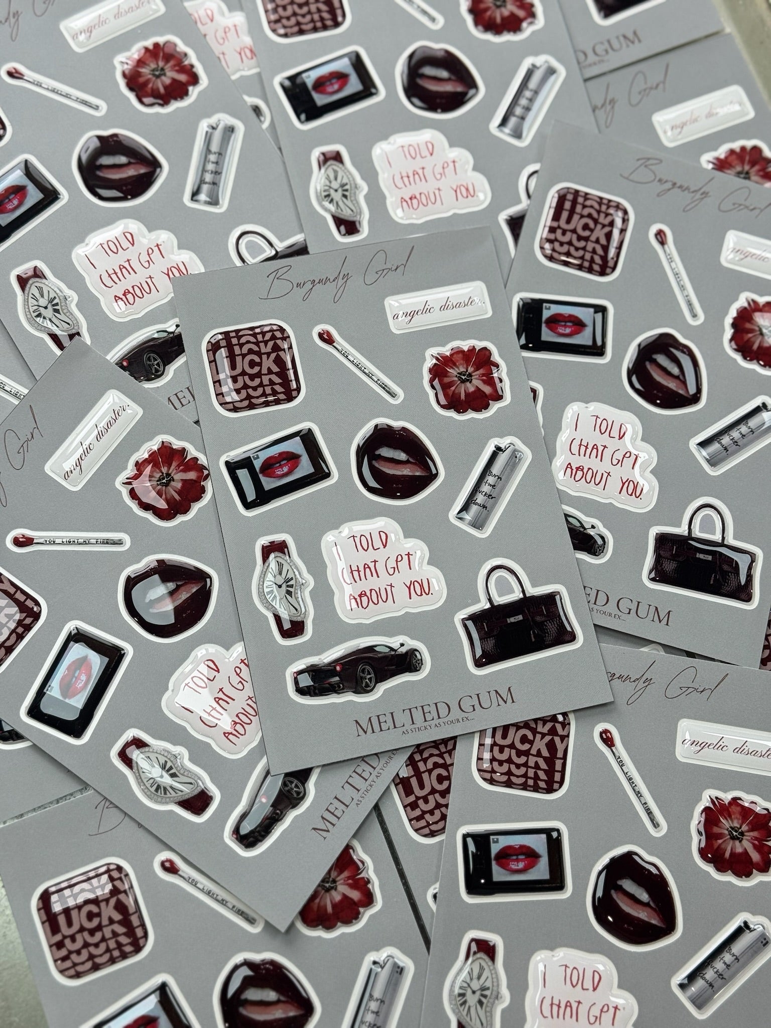 Burgundy Girl Sticker Pack