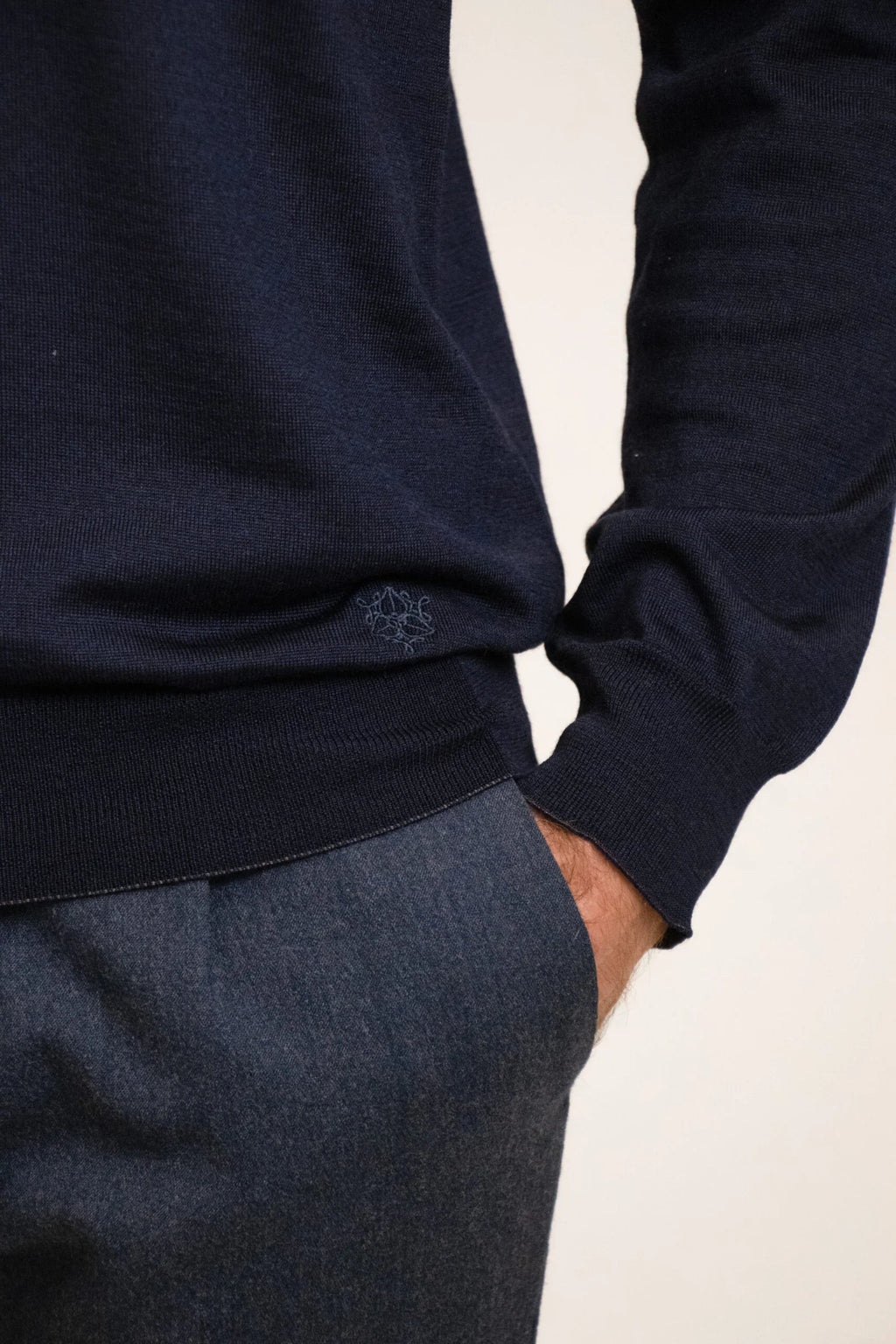 Long sleeve zip-up polo shirt