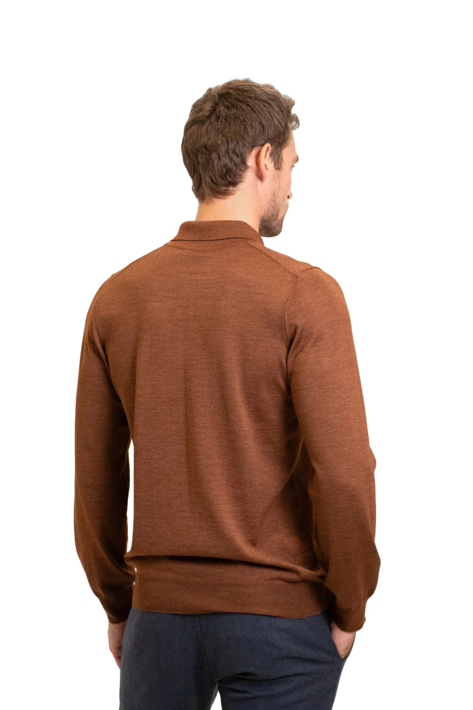 Long sleeve zip-up polo shirt