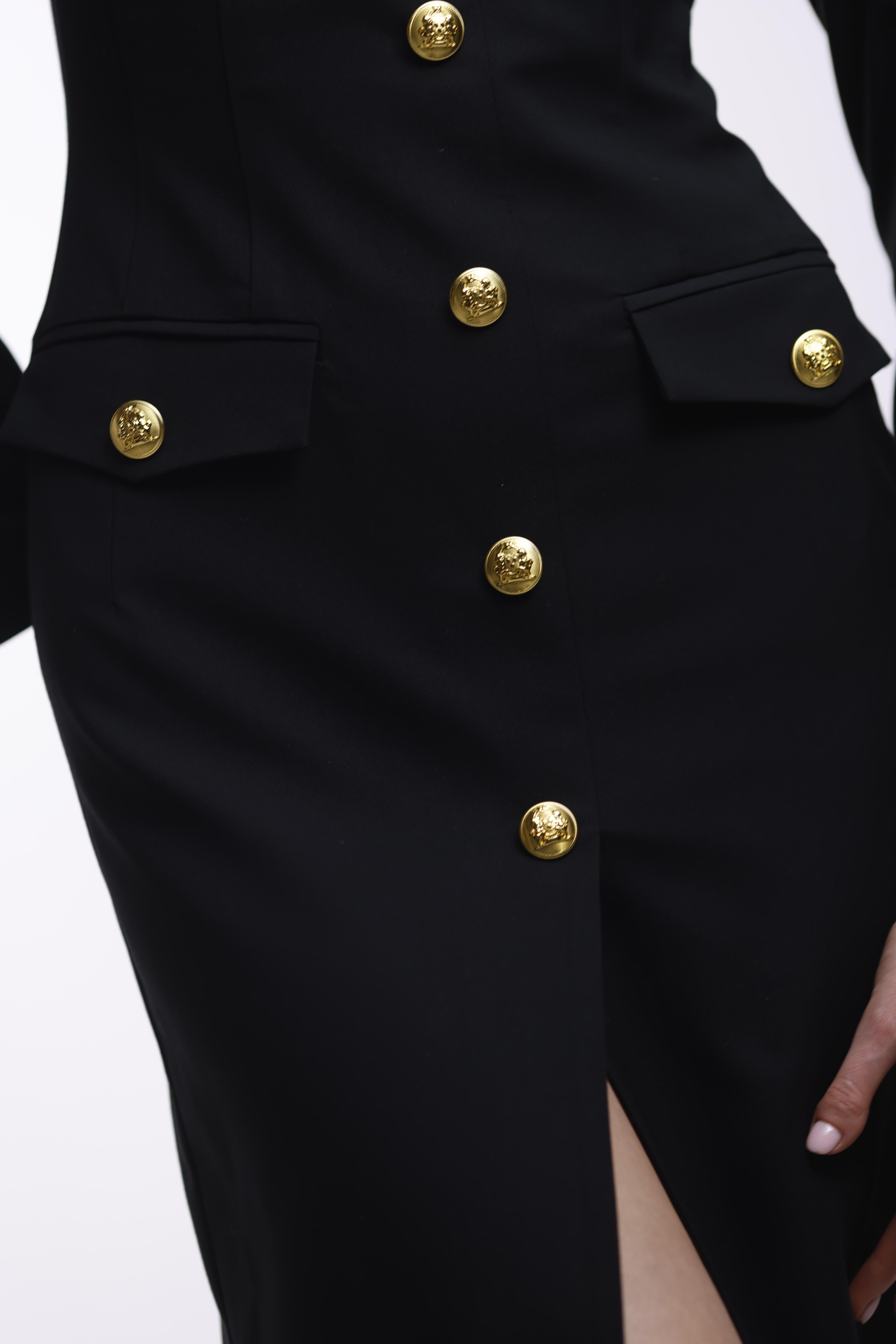 LONG TWO-TONE CREPE DRESS