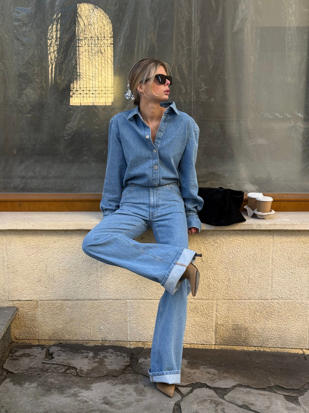 Light Blue Denim Shirt - фото 6