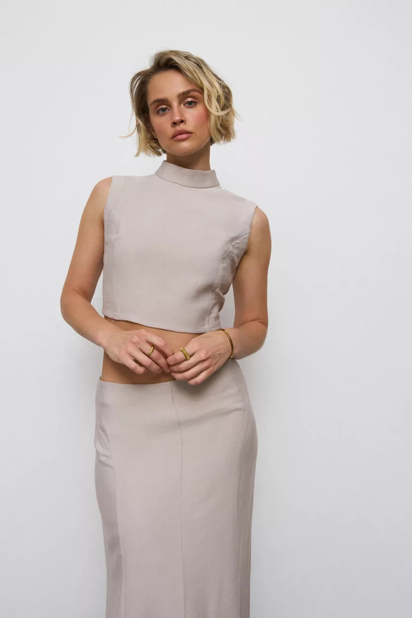 Godet skirt suit