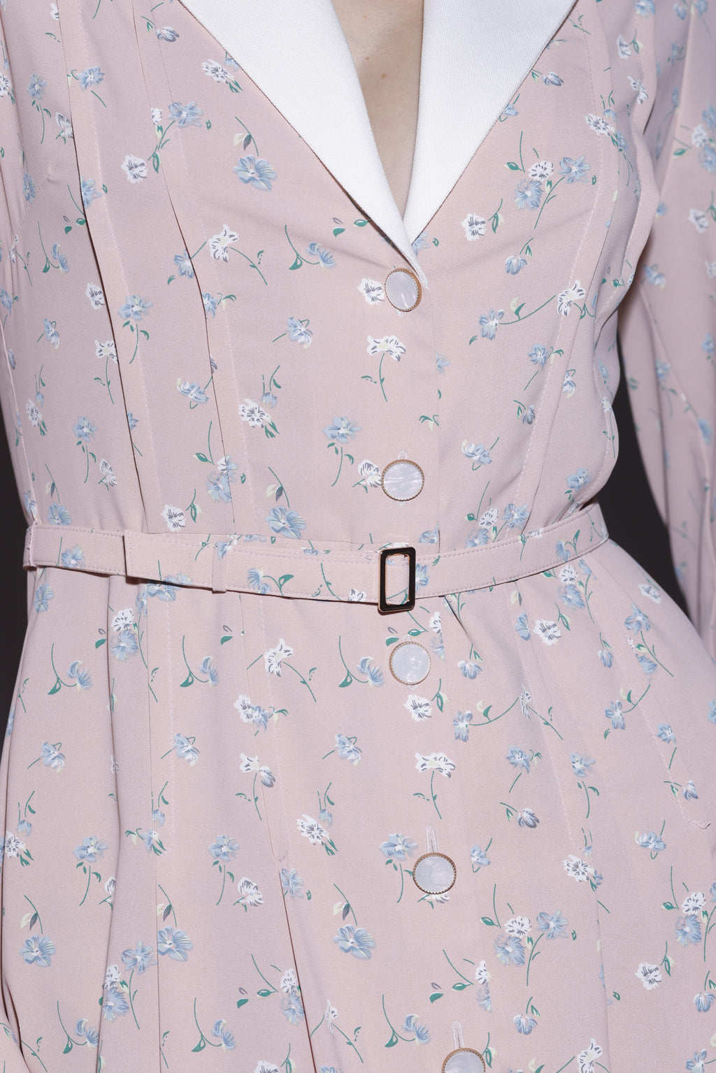 FLORAL-PRINT SILK CREPE MIDI DRESS PINK