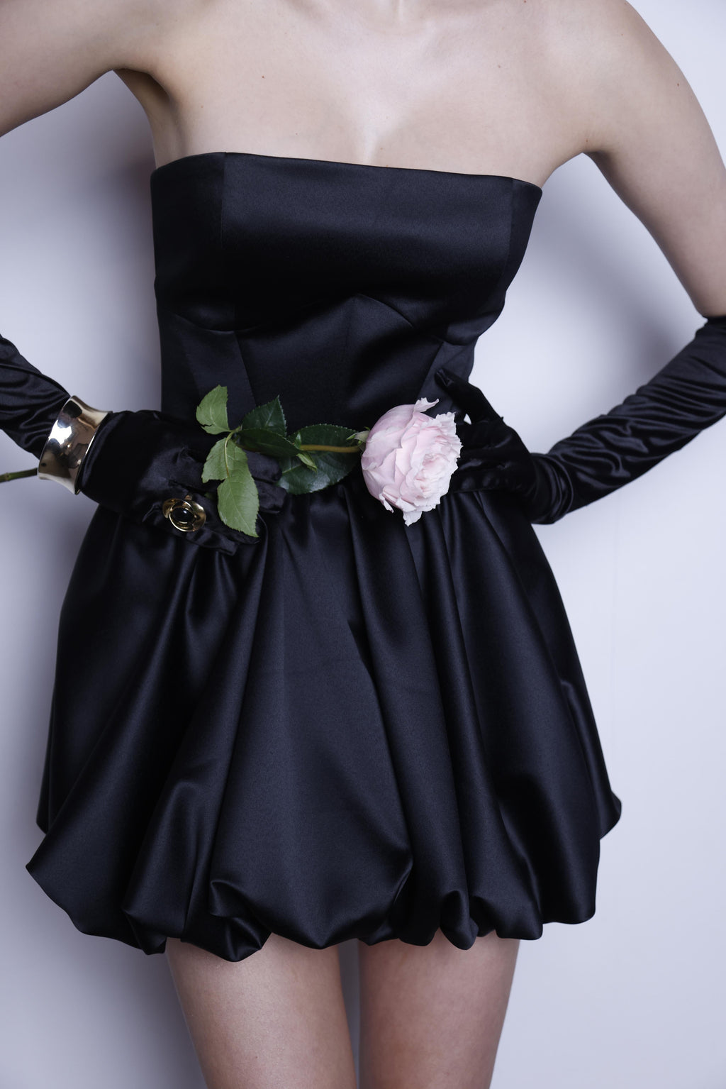 Satin dress sun flare mini