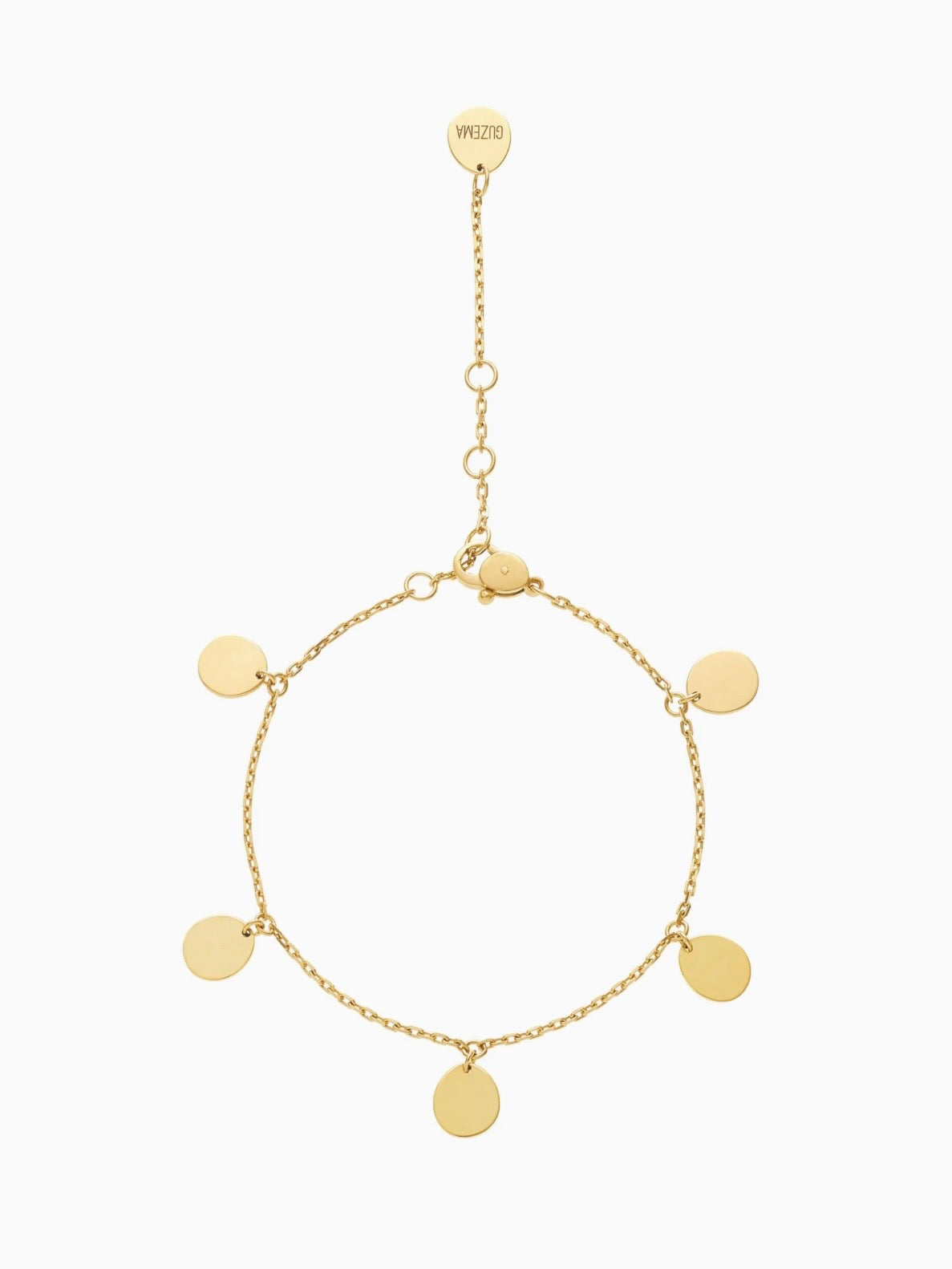 Bracelet on the arm, 5 clubs, yellow gold
