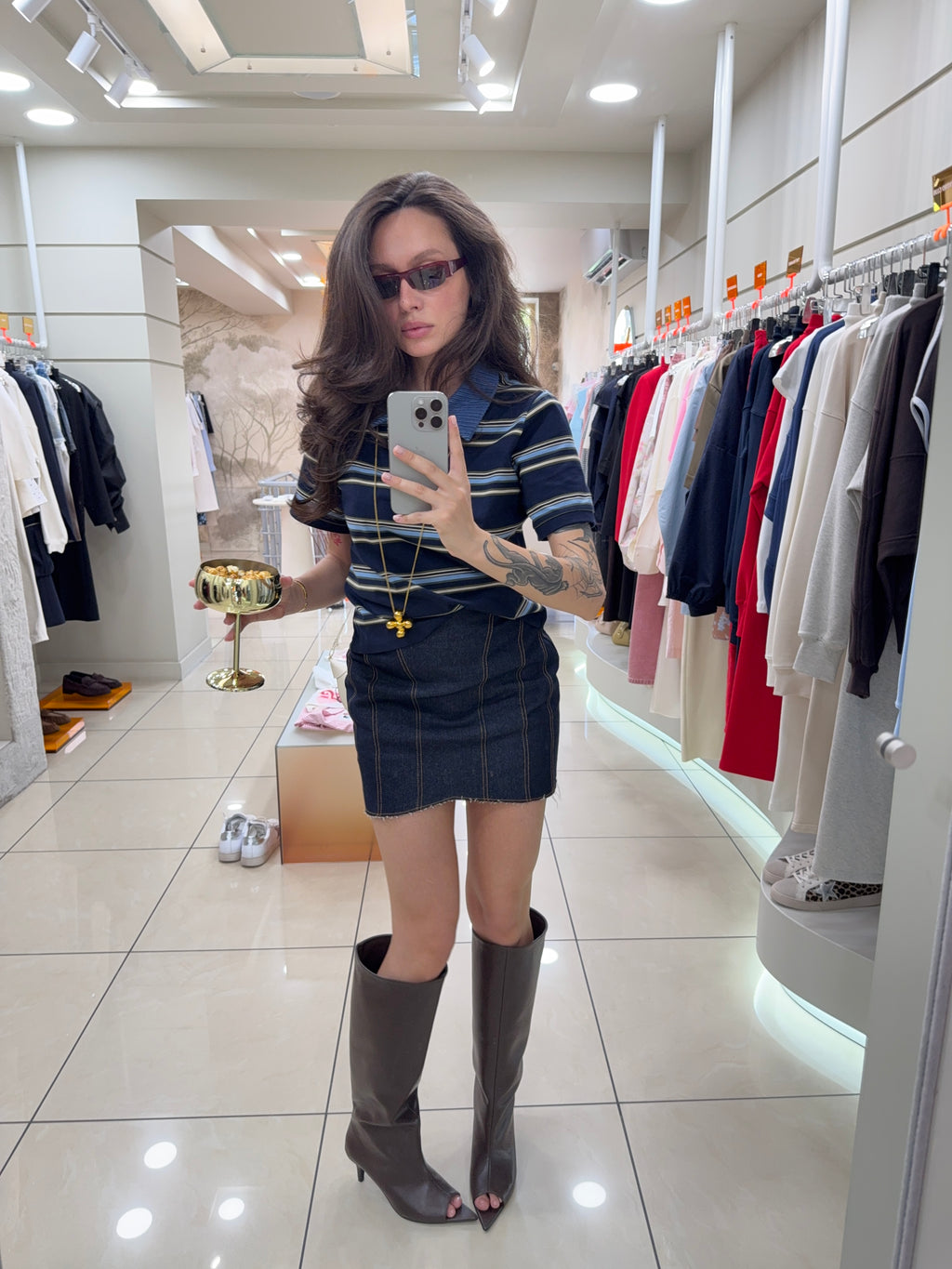 Поло у синю смужку