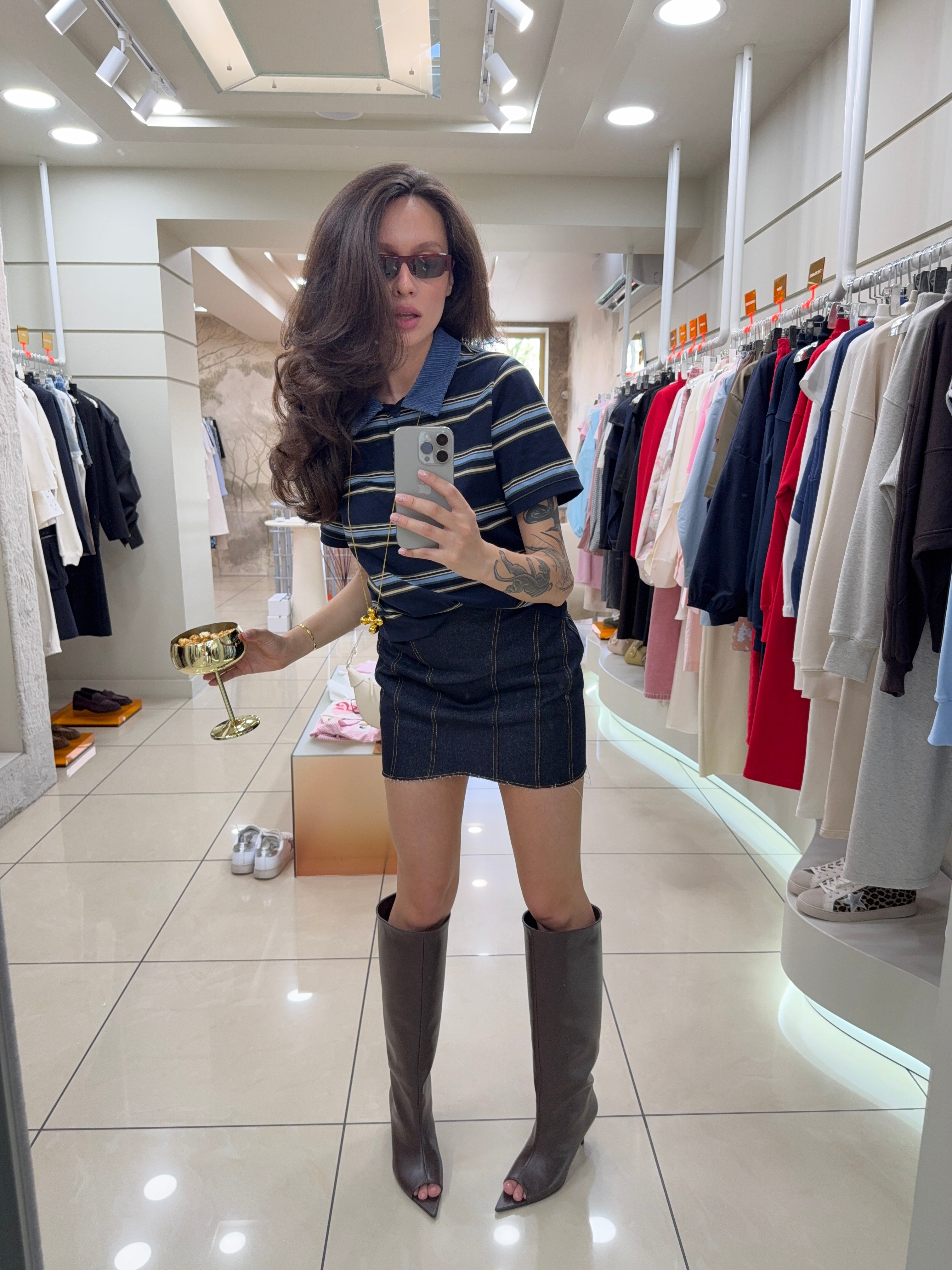 Поло у синю смужку