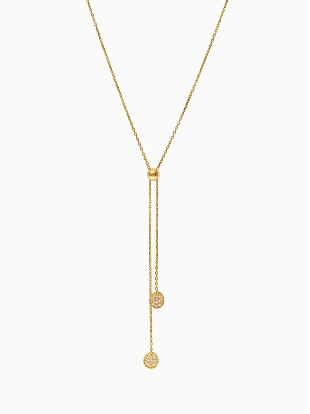 Tie necklace, clubs, white gold