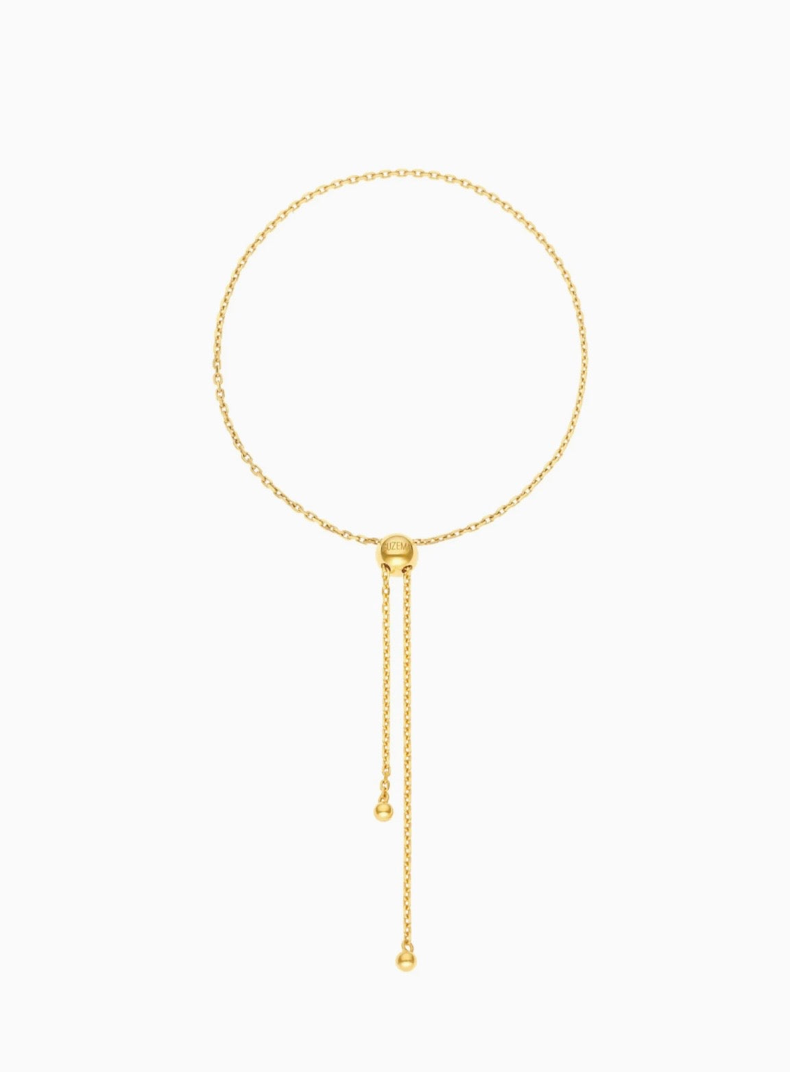 Bracelet, arc with chain and balls, yellow gold