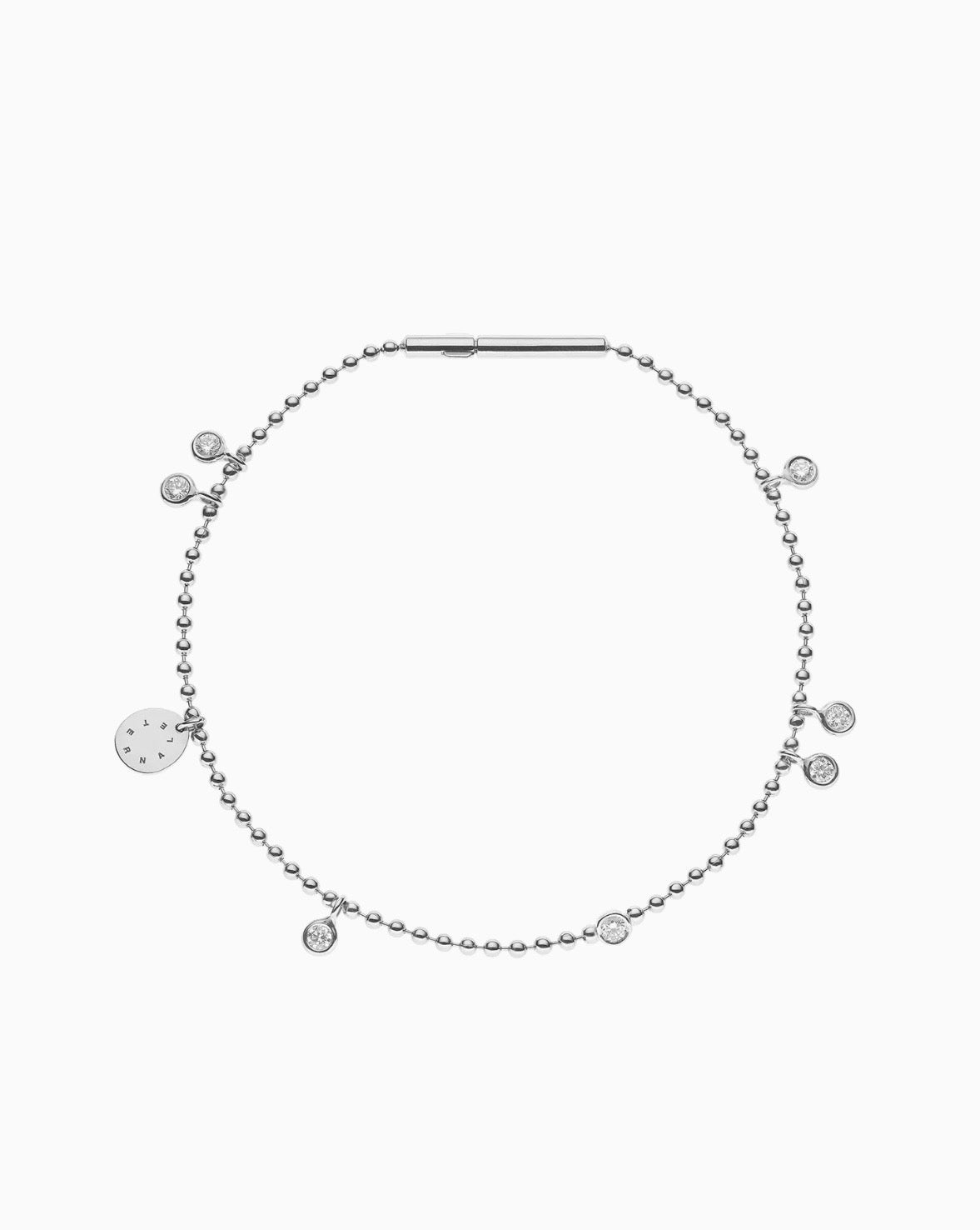 Diamond and club bracelet, white gold