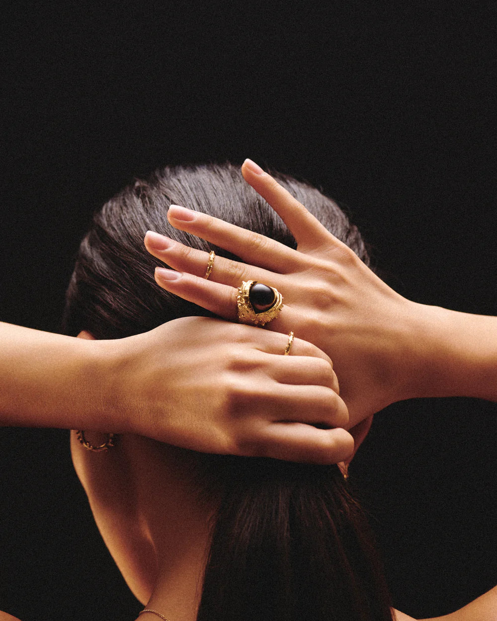 K14 Chestnut ring, small size or on the phalanx, made of brass, covered with 24 carat gold plating