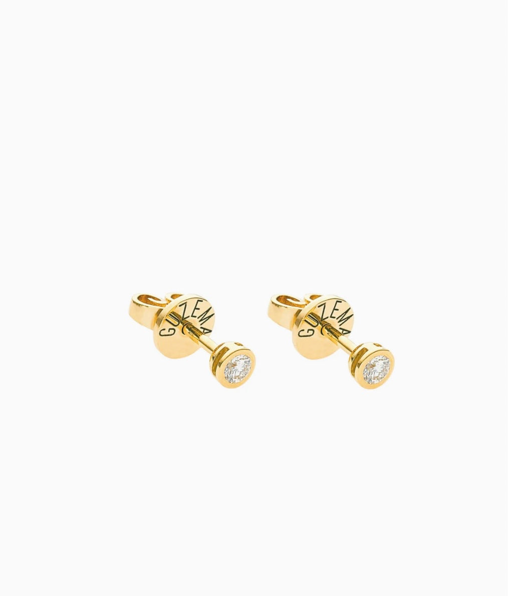 Diamond earrings, yellow gold