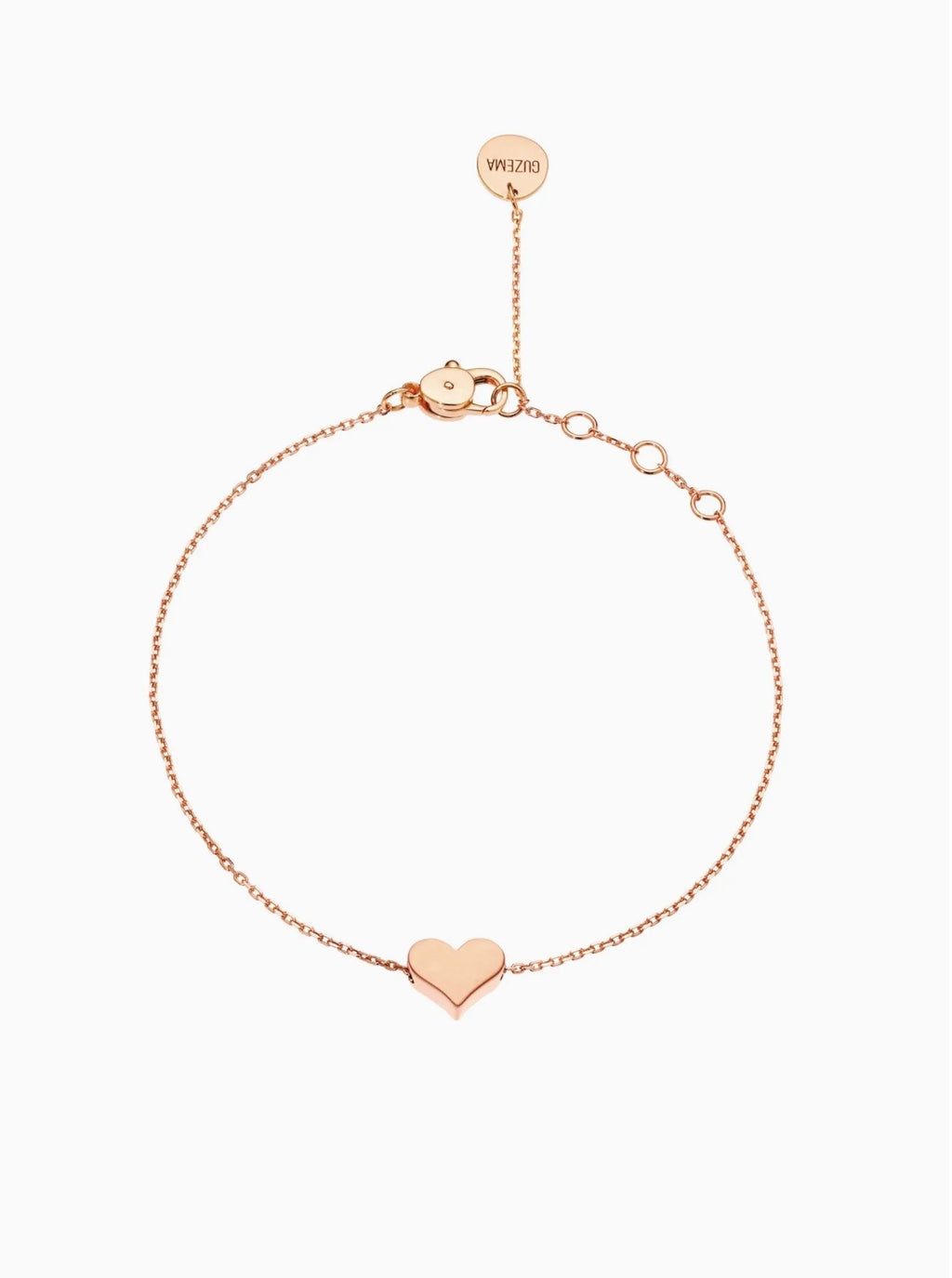 Clasp bracelet, heart, rose gold