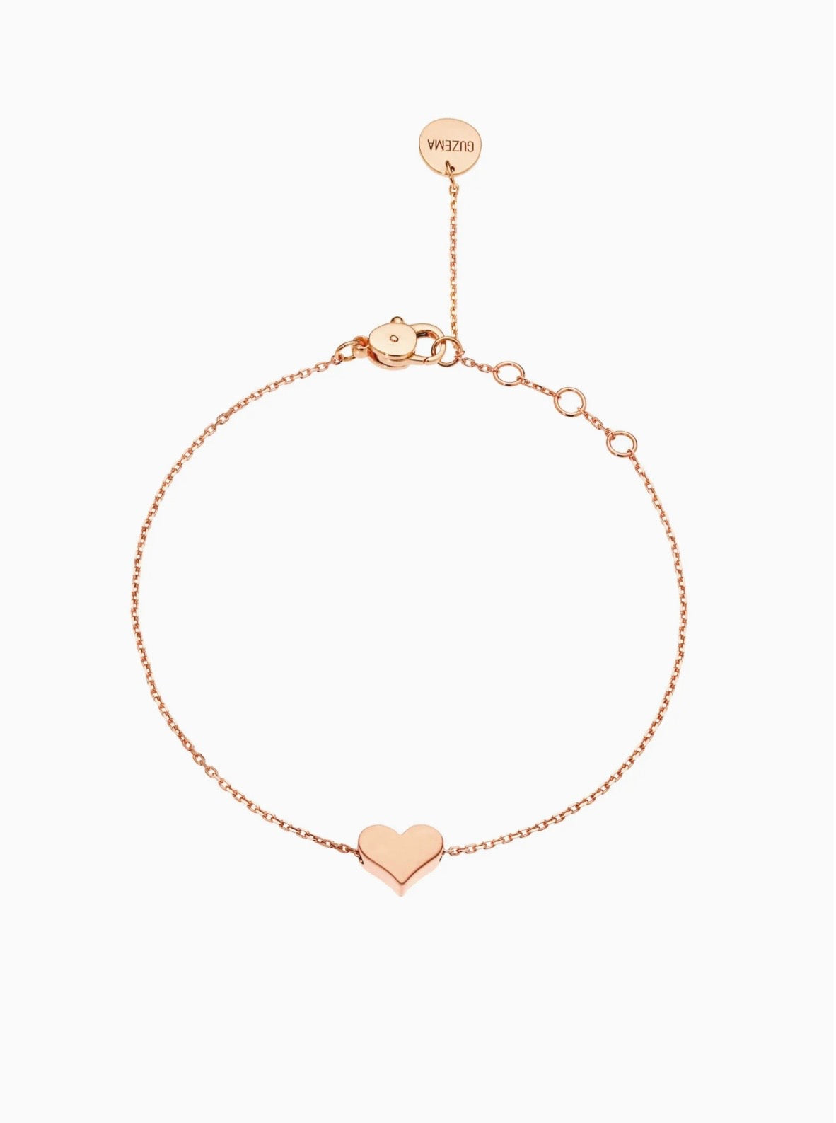 Clasp bracelet, heart, rose gold