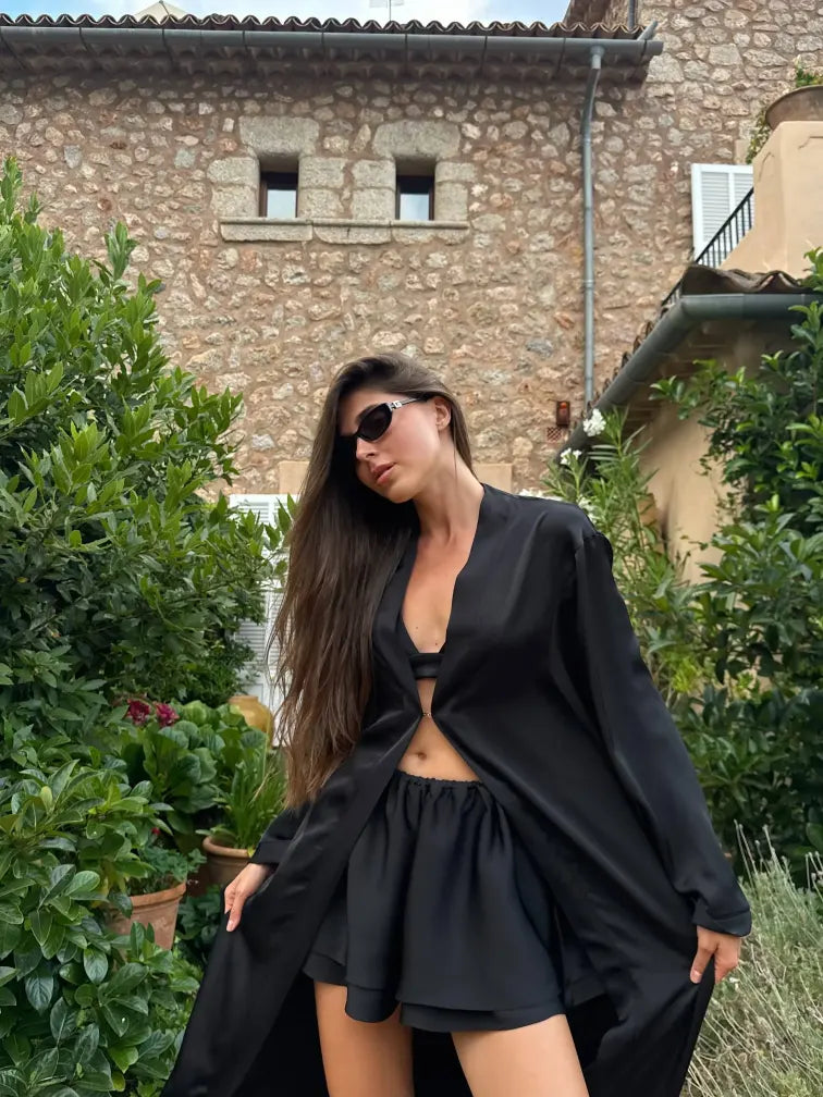 Satin double shorts